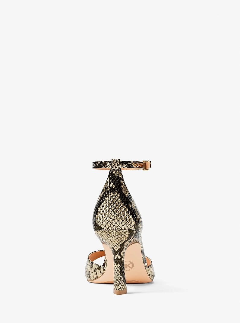 Michael Kors Amali Metallic Snake Embossed Sandal