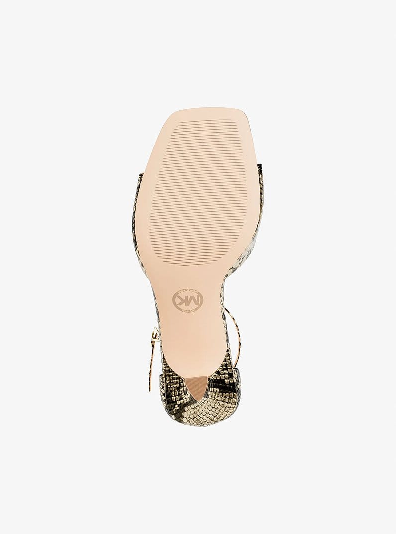 Michael Kors Amali Metallic Snake Embossed Sandal