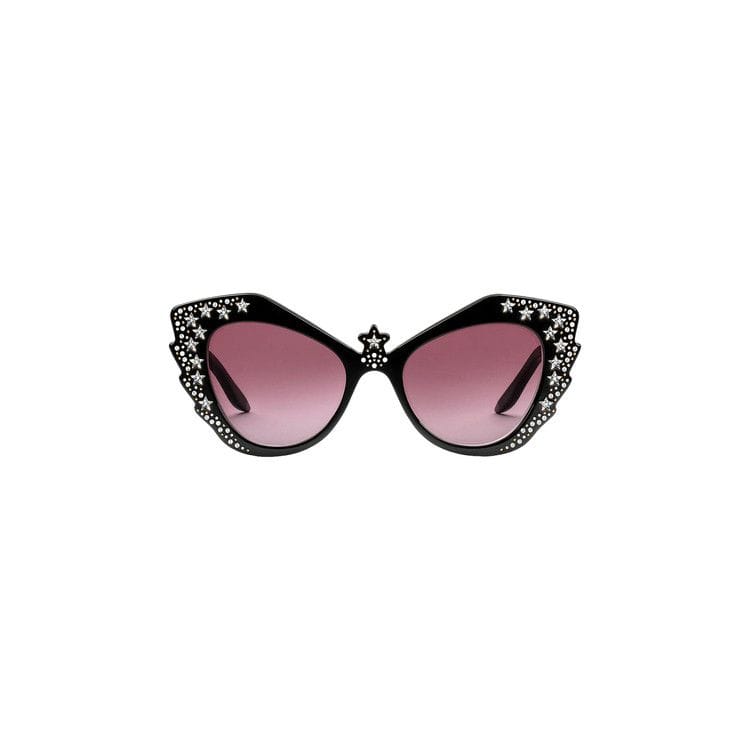 Gucci Star Stud Crystal Acetate Cat-Eye Sunglasses