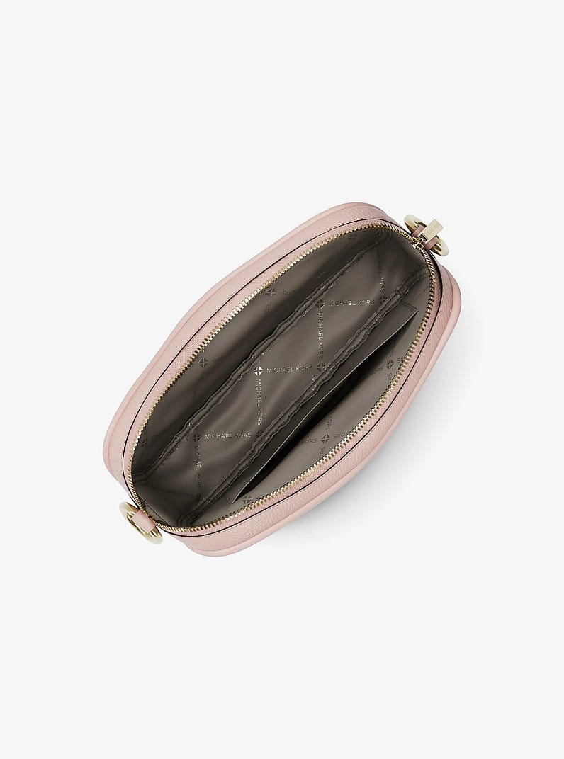 Jet Set Large Pebbled Leather Camera Crossbody Bag