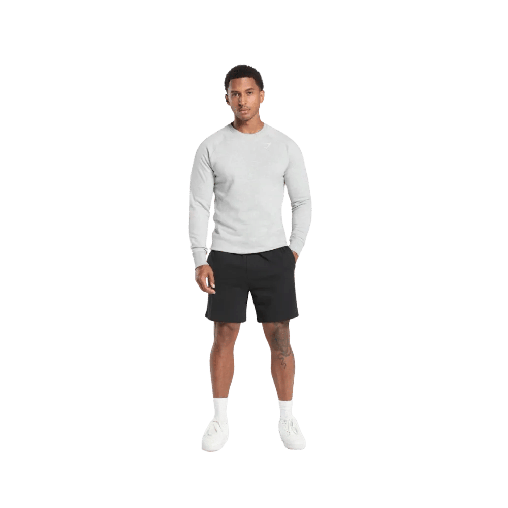 Gymshark Crest Sweatshirt Slim Fit Light Grey Marl