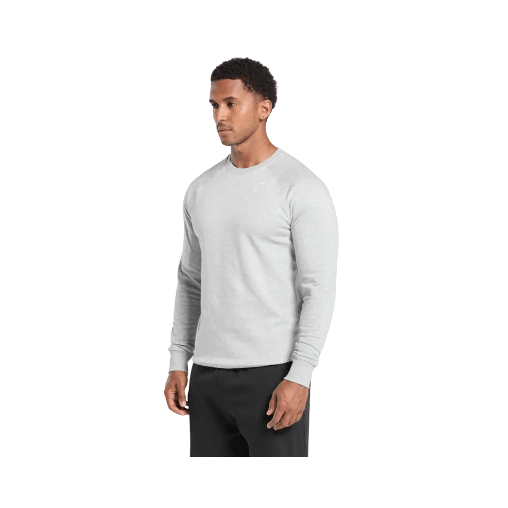 Gymshark Crest Sweatshirt Slim Fit Light Grey Marl