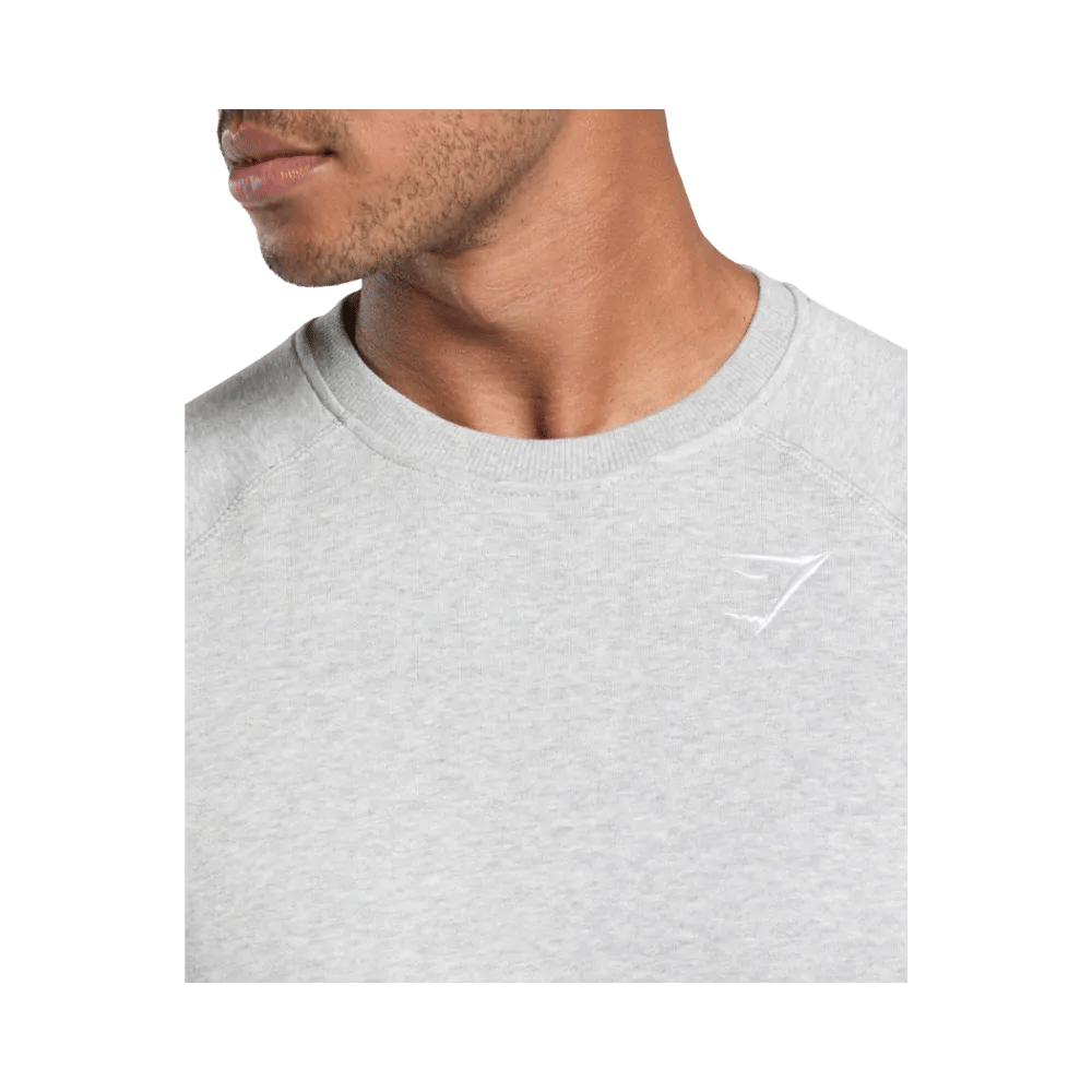 Gymshark Crest Sweatshirt Slim Fit Light Grey Marl