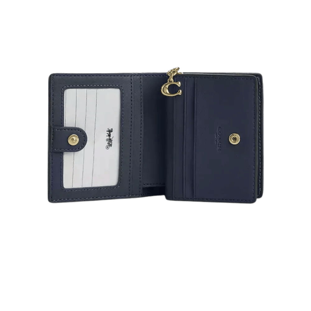 Coach Snap Wallet In Signature Denim Indigo