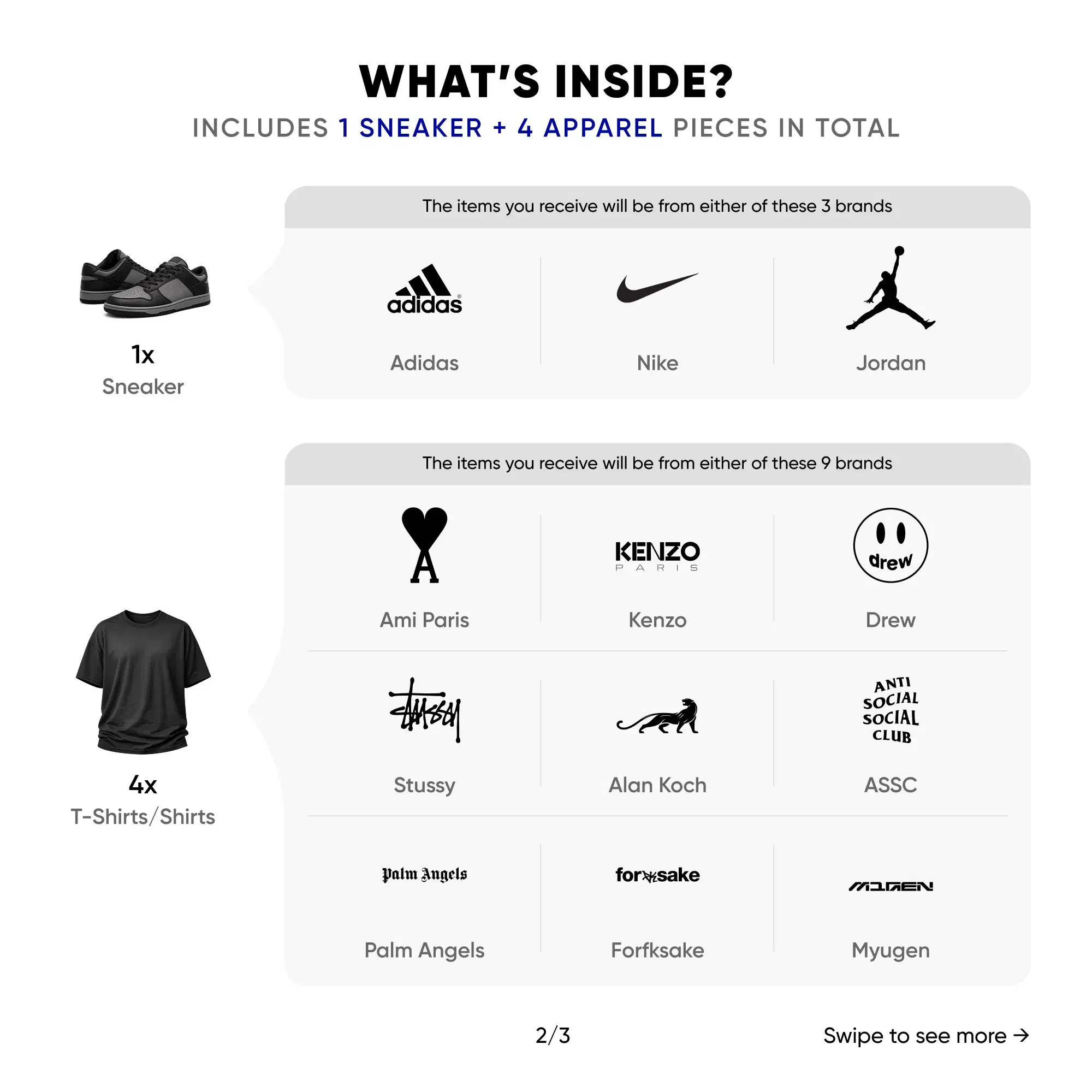 Mystery Box - Closest (Worth ₹28,000) (For Him) [1 Pair Sneakers + 4 Global Hype Apparel Inside]