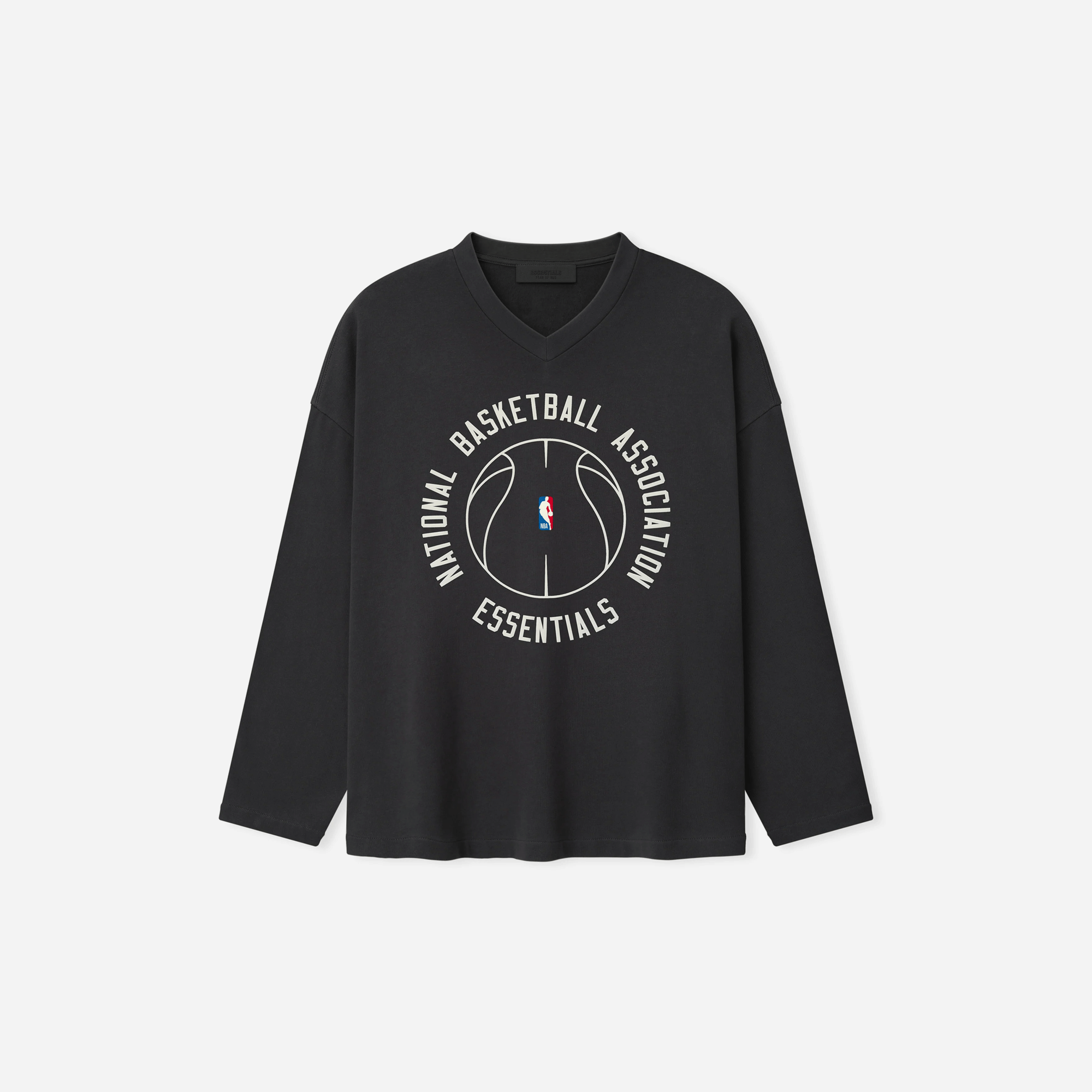 Fear Of God Essentials NBA X Barkley Hendricks Long Sleeve V-Neck Tee Faded Black