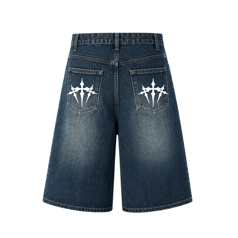 Voyd Spider Cult jorts Dark blue