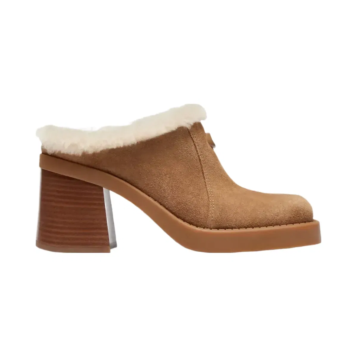 Coach Sculpted C Heeled Mule in Coconut Natural