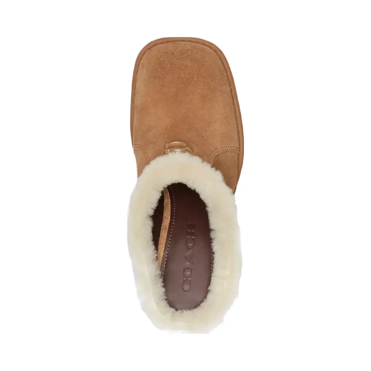 Coach Sculpted C Heeled Mule in Coconut Natural