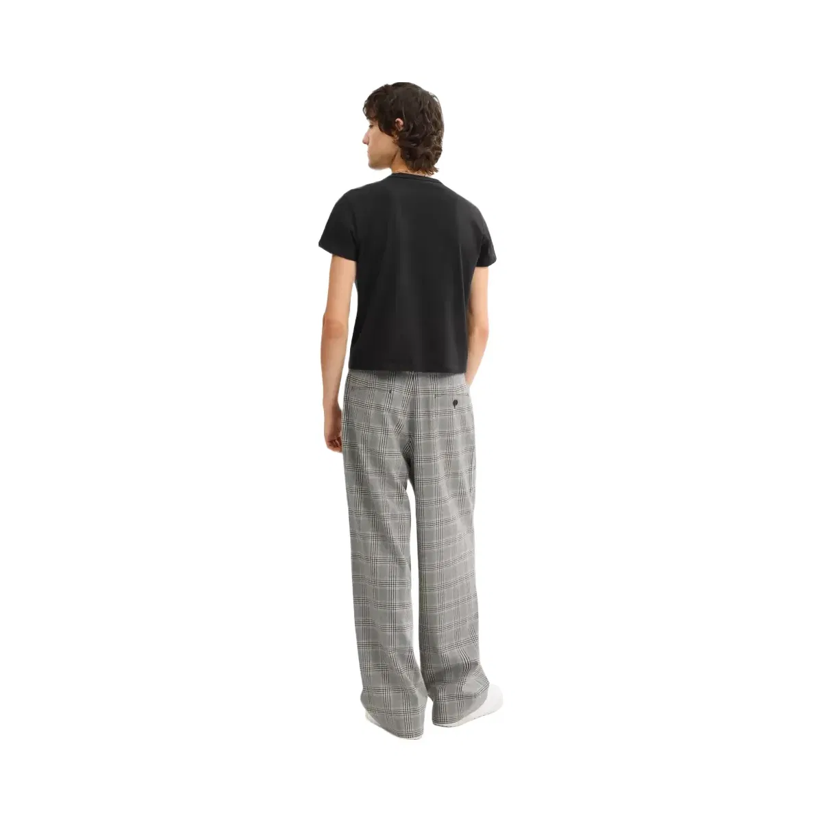 Coach Baggy Trousers in Grey Blue Plaid