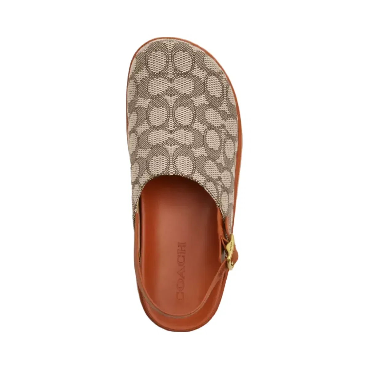 Coach Sculpted C Platform Clog In Signature Textile Jacquard in Cocoa Burnished Amber