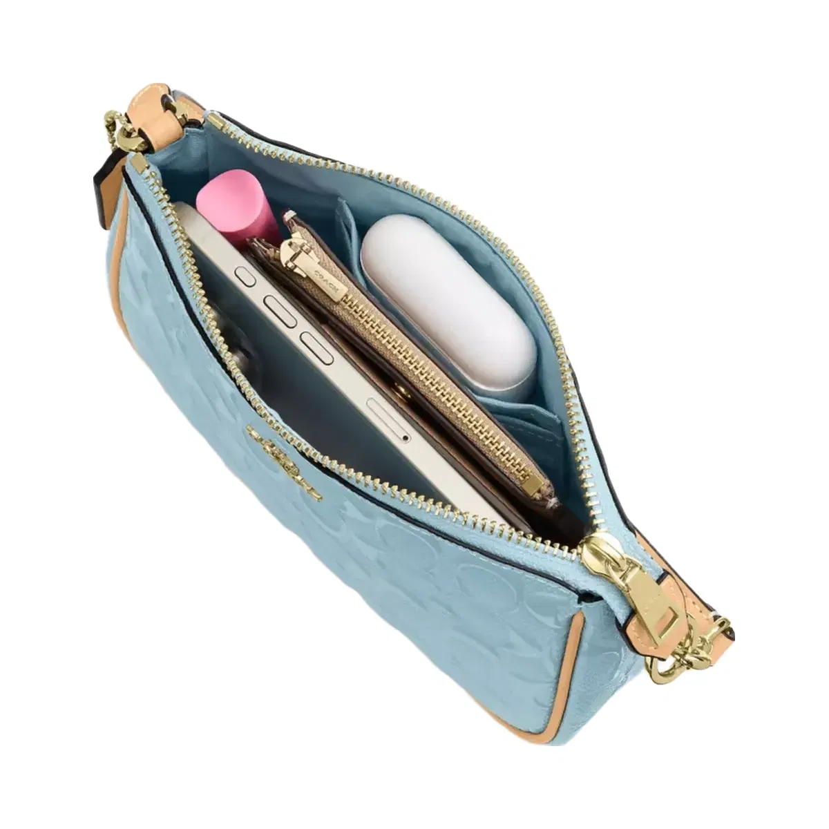 Coach Nolita 19 In Signature Leather With Charms in Gold Light Blue