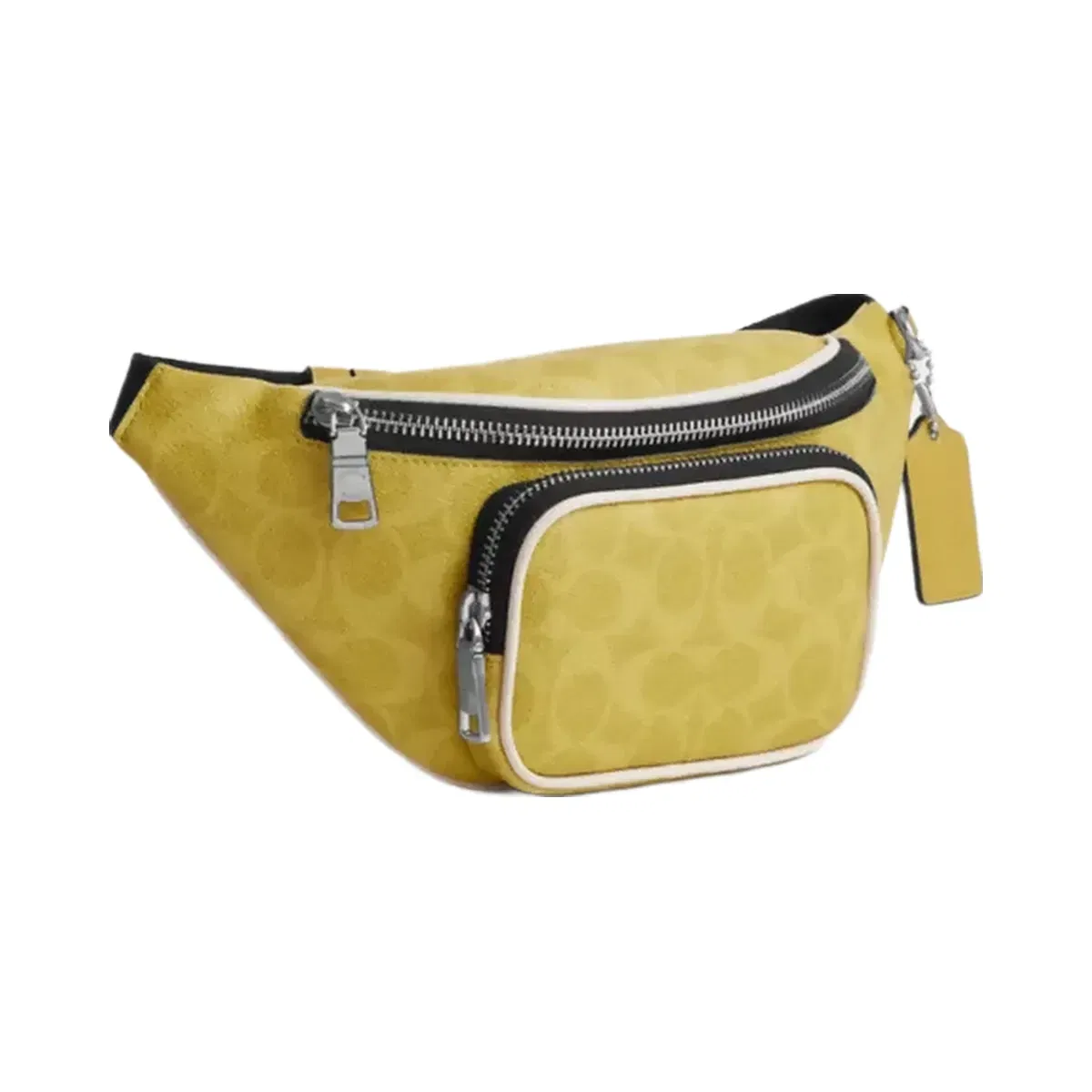 Coach Travis Belt Bag 30 In Signature Canvas in Silver Light Citron