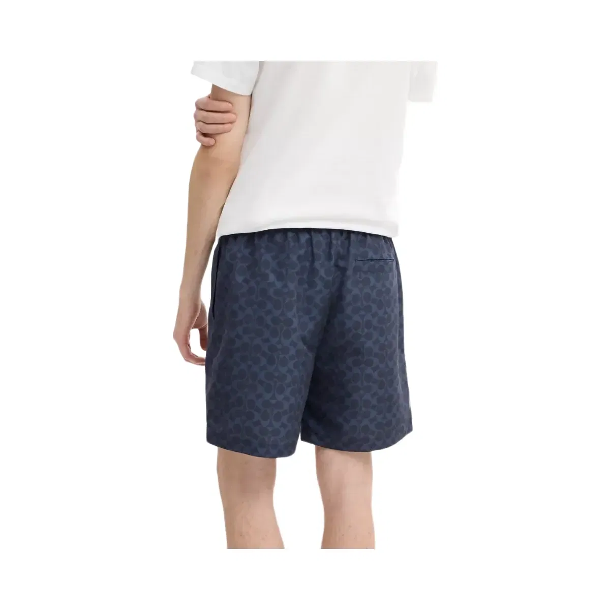 Coach Signature Swim Trunks In Recycled Polyester in Navy