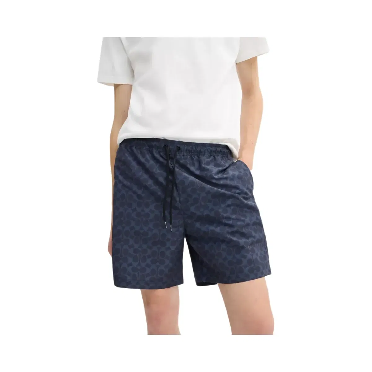 Coach Signature Swim Trunks In Recycled Polyester in Navy