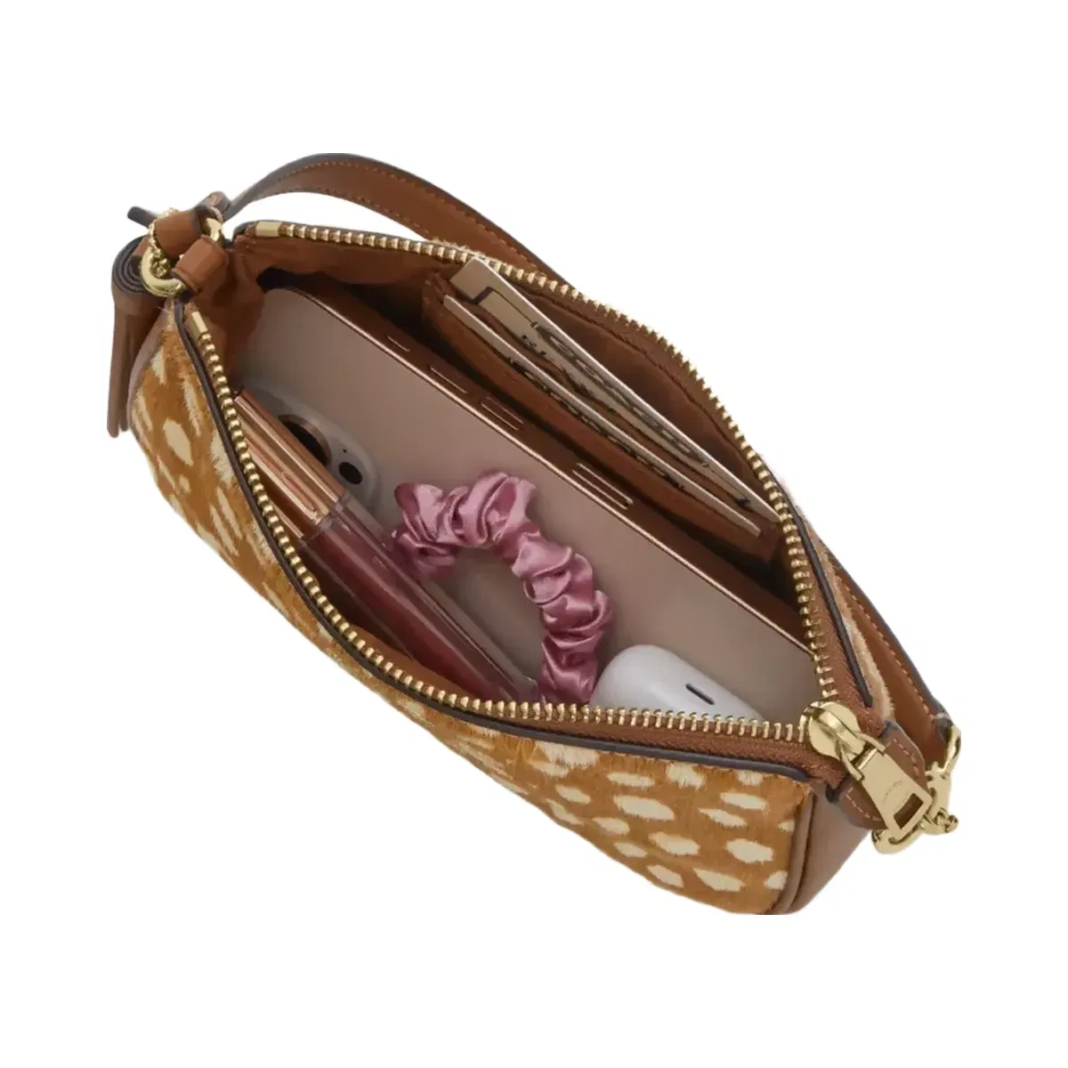 Coach Nolita 19 With Deer Print In Gold Brown Multi