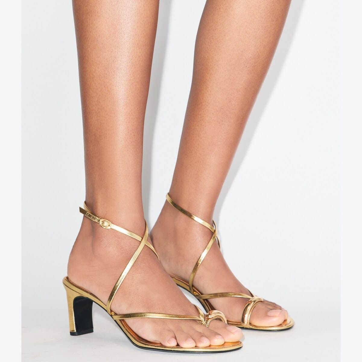 Pierced Multi-Strap Heeled Sandal