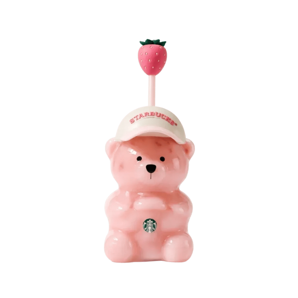 Starbucks Pink Bearista Glass Tumbler Cup