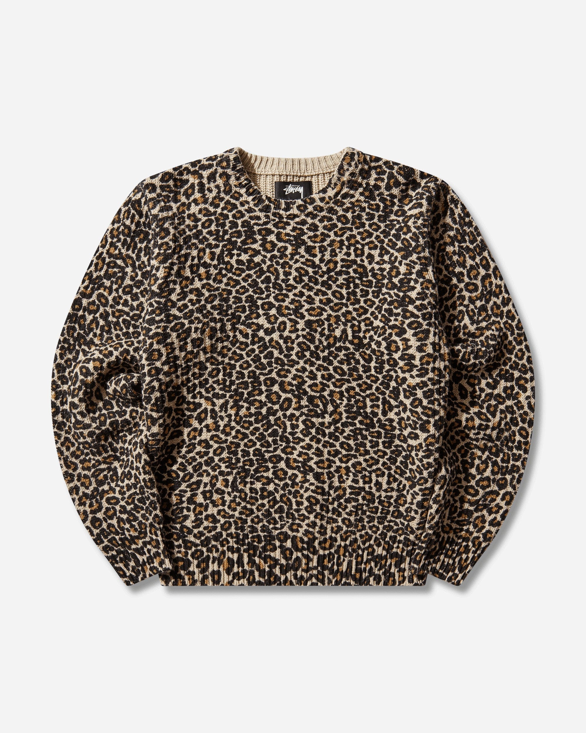 Stussy Leopard Sweater Beige