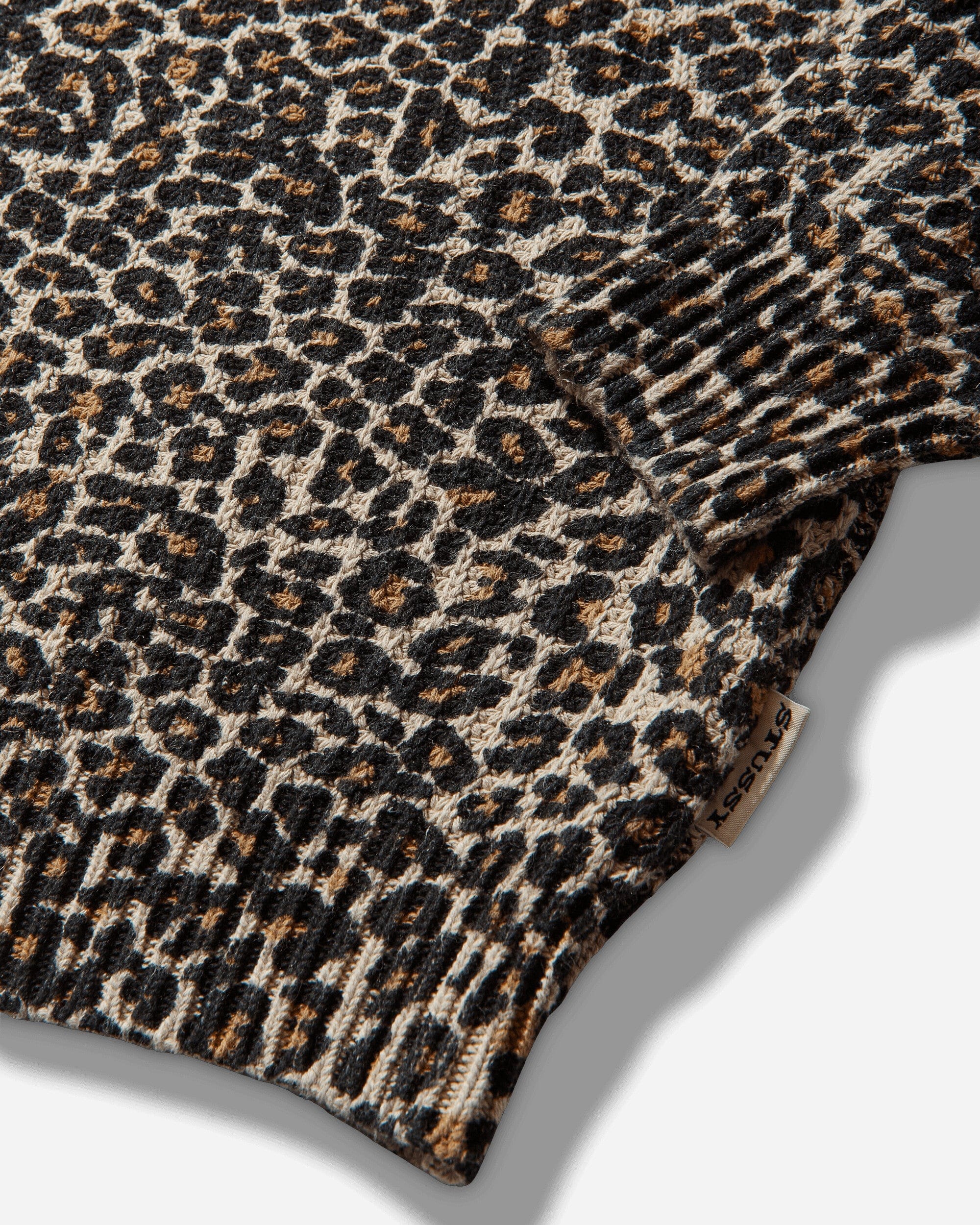 Stussy Leopard Sweater Beige