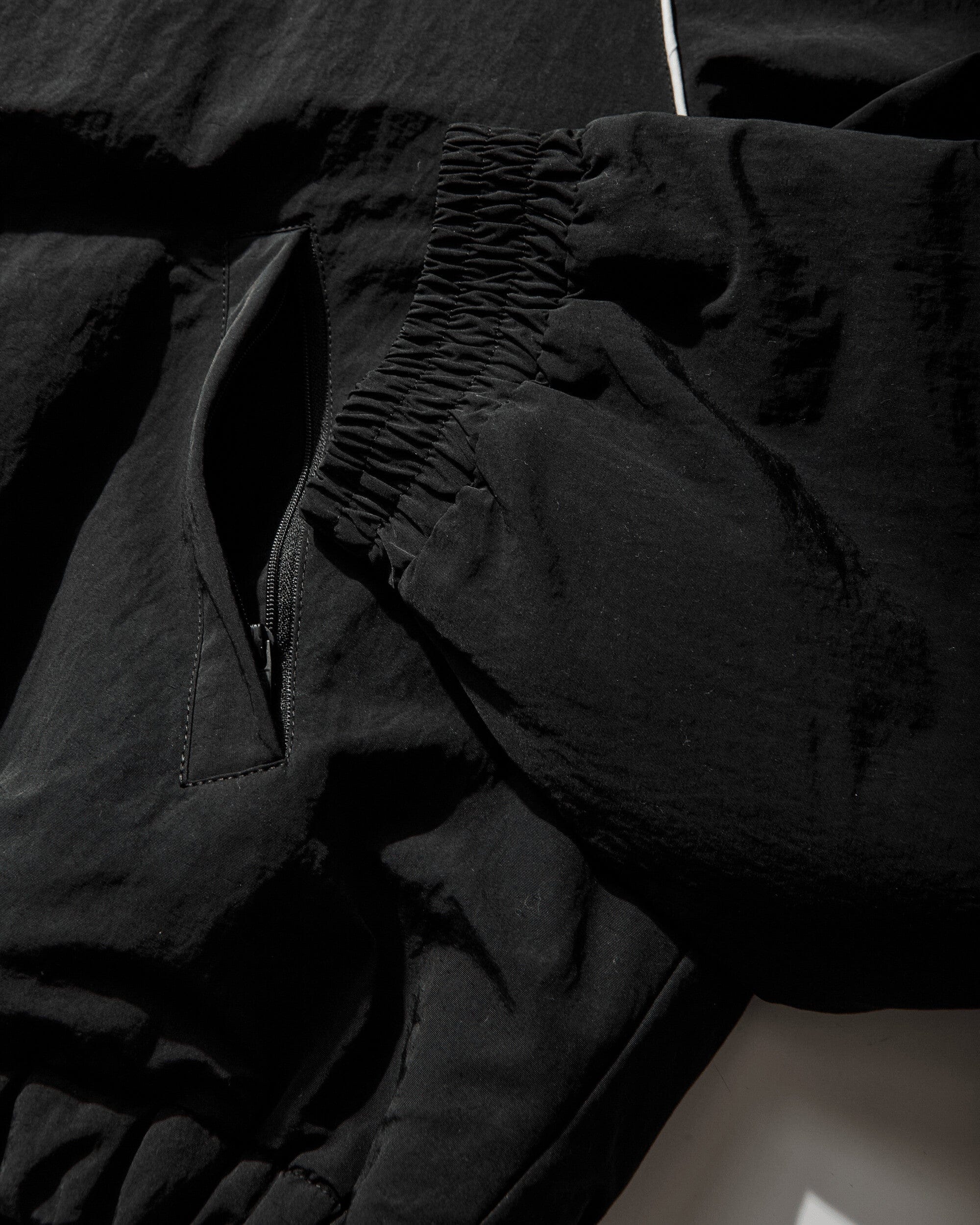 Protocol Index Exaggerated Shoulder Track Jacket Black