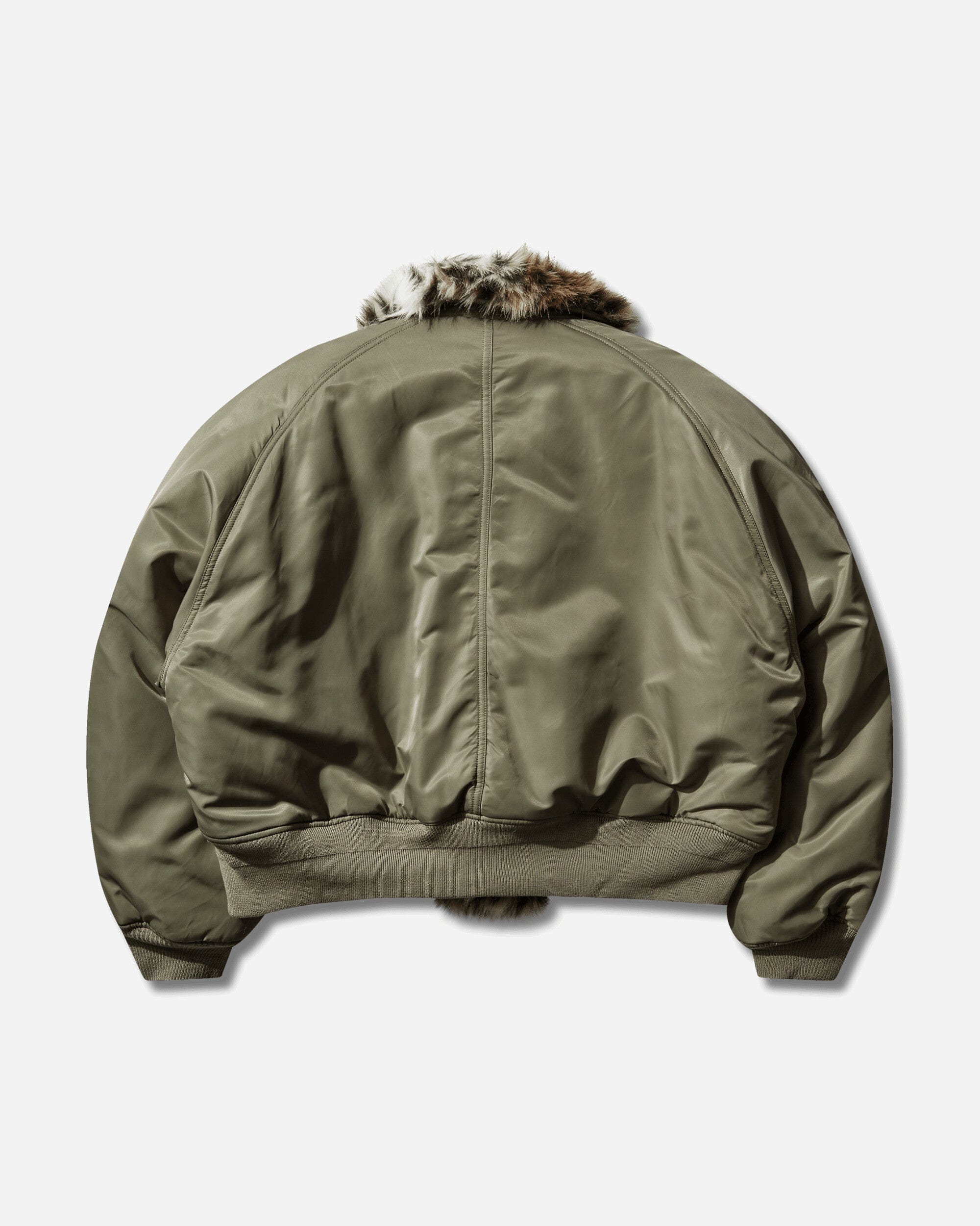 Protocol Index Exaggerated Shoulder Fur N2B Jacket Olive