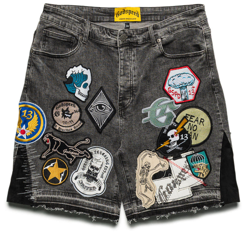 Godspeed New York Patchwork Denim Shorts V2 - Grey MIA