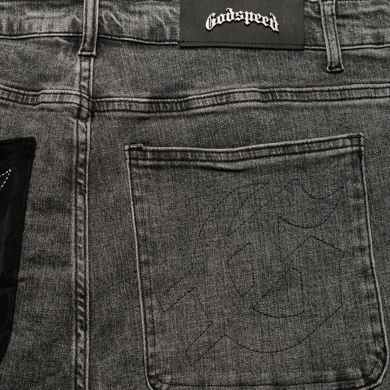 Godspeed New York Patchwork Denim Shorts V2 - Grey MIA
