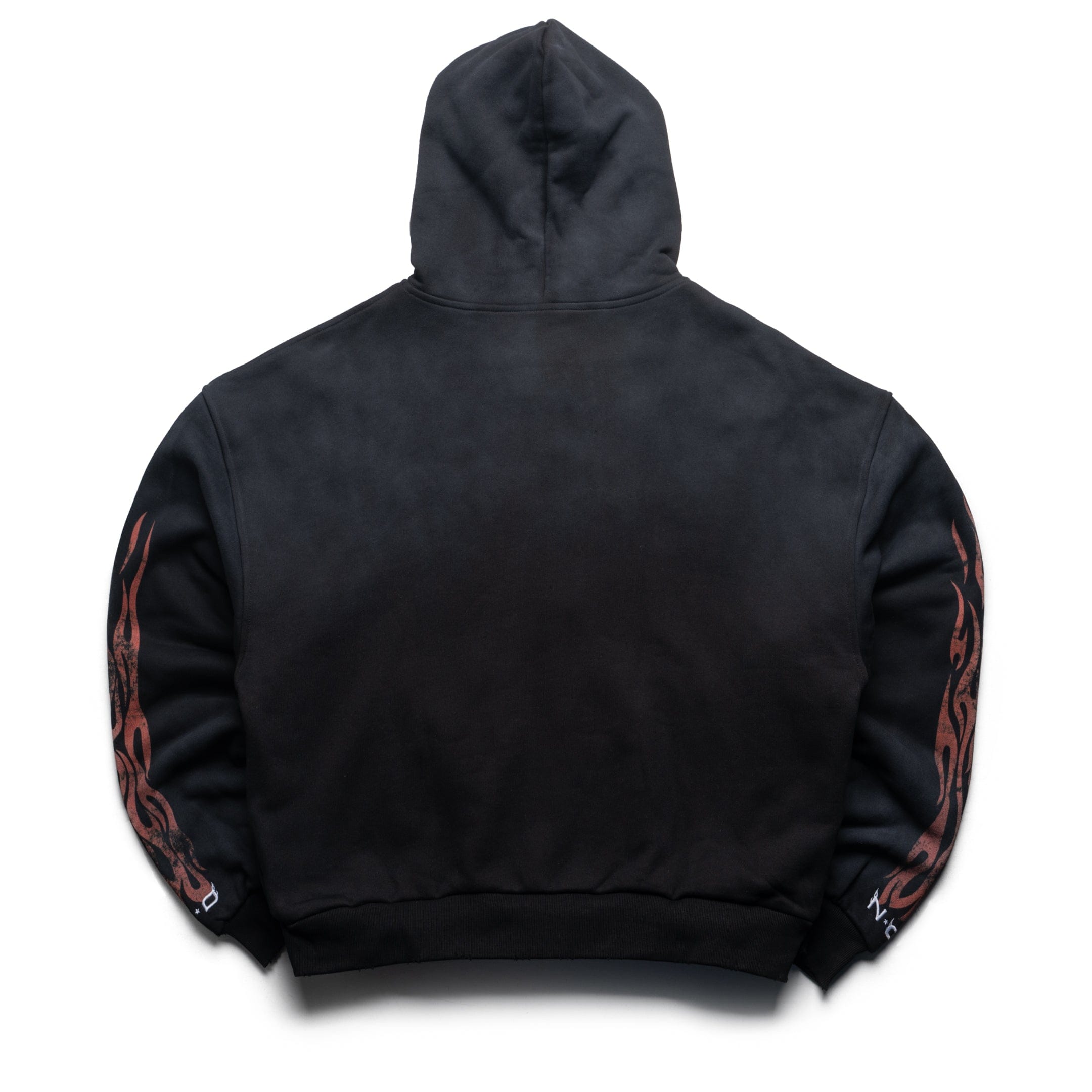 Nothing Grows Overnight Flame Logo Full Zip Hoodie - Black