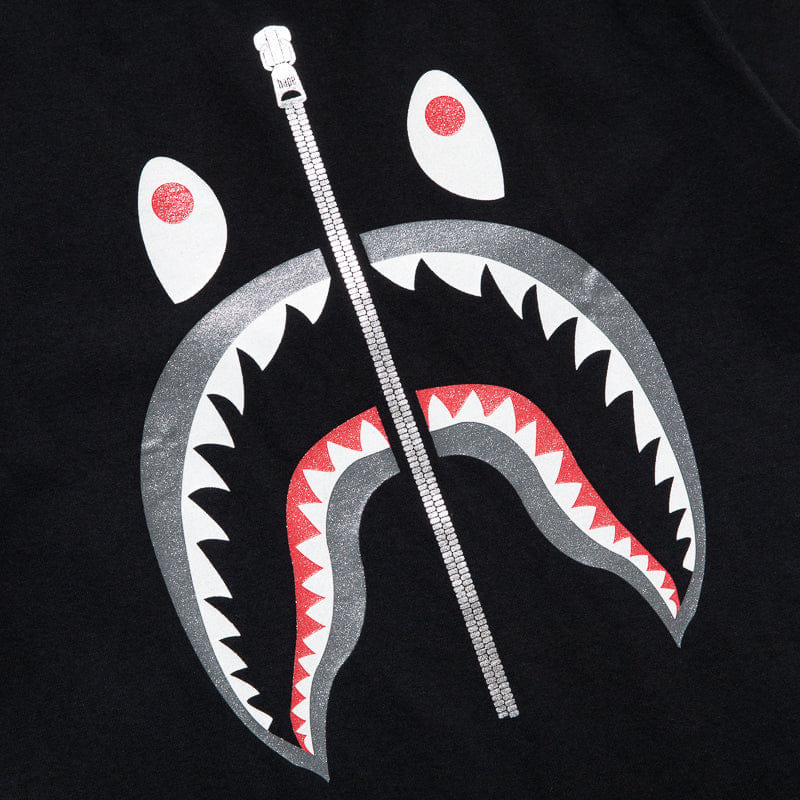 BAPE A Bathing Ape Glitter Shark Tee - Black