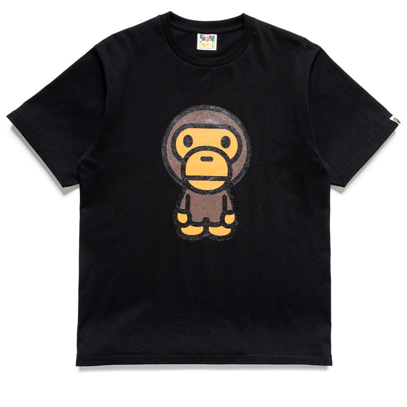 BAPE A Bathing Ape Glitter Big Baby Milo Tee - Black