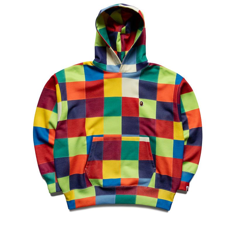 BAPE A Bathing Ape Multi Color Patchwork Pullover Hoodie - Multi