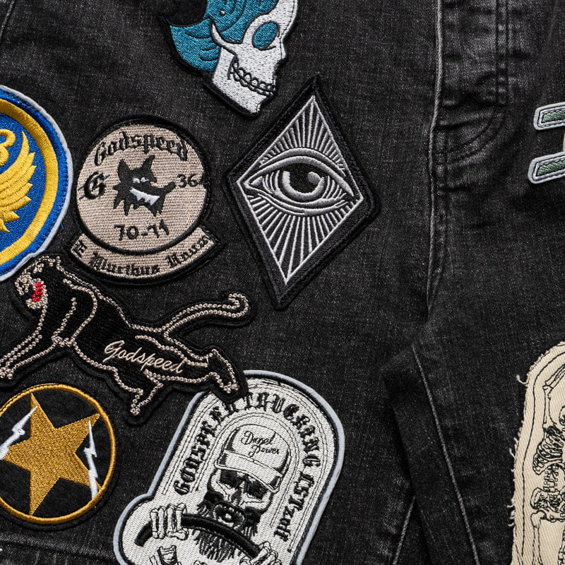 Godspeed New York Patchwork Denim Shorts V2 - Black