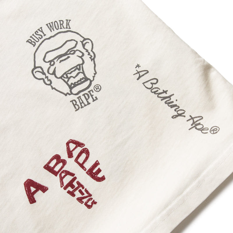 BAPE A Bathing Ape Overall Print Tee - Ivory