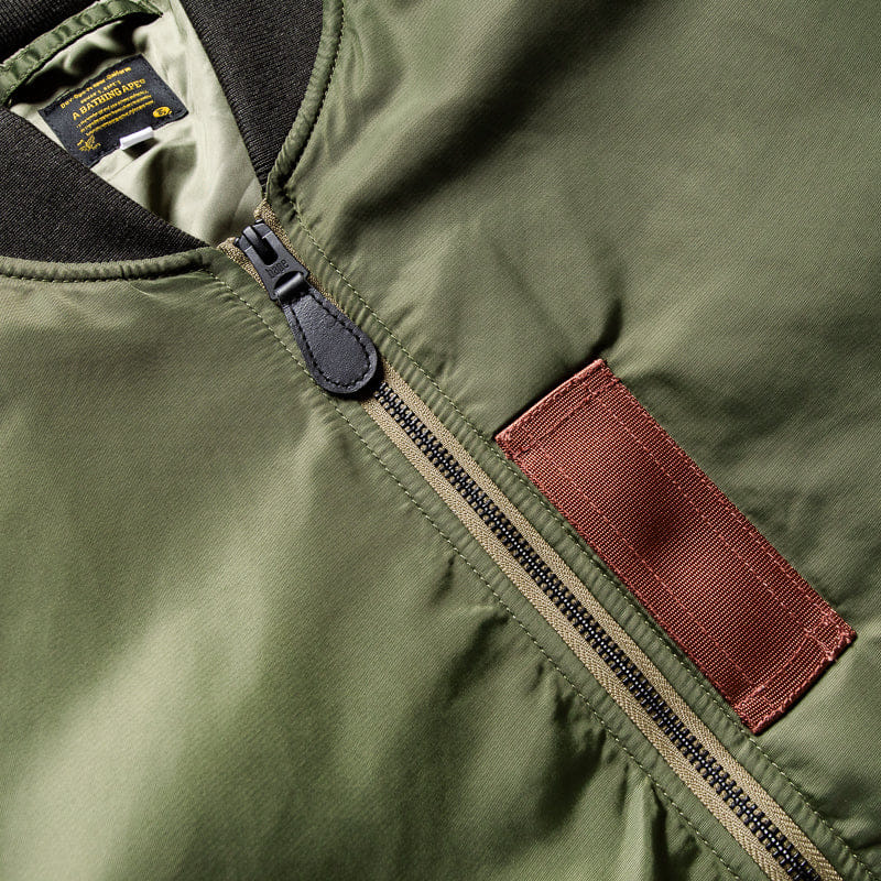 BAPE A Bathing Ape Shark MA-1 Bomber Jacket - Olive Drab