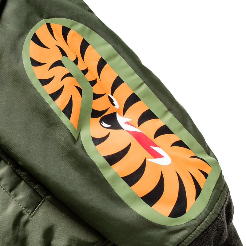 BAPE A Bathing Ape Shark MA-1 Bomber Jacket - Olive Drab