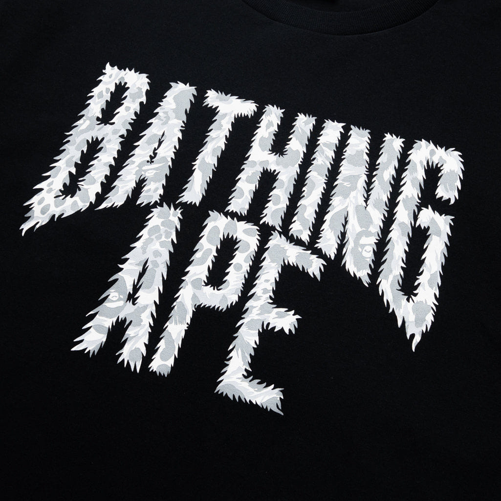 BAPE A Bathing Ape Wild Leopard Pattern NYC Logo Tee - Black/Gray