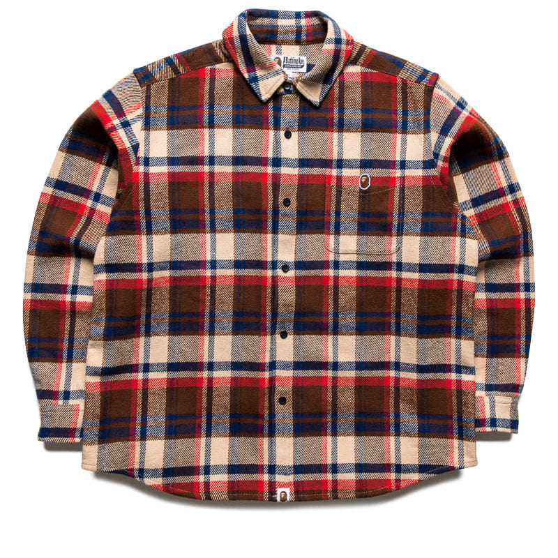 BAPE A Bathing Ape Bape Check Shirt - Red