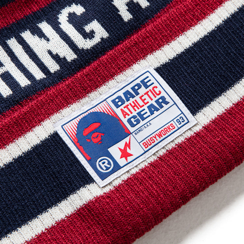 BAPE A Bathing Ape Pom Pom Beanie - Navy