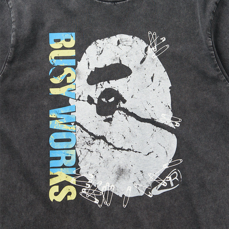 BAPE A Bathing Ape Garment Dye Tee - Black