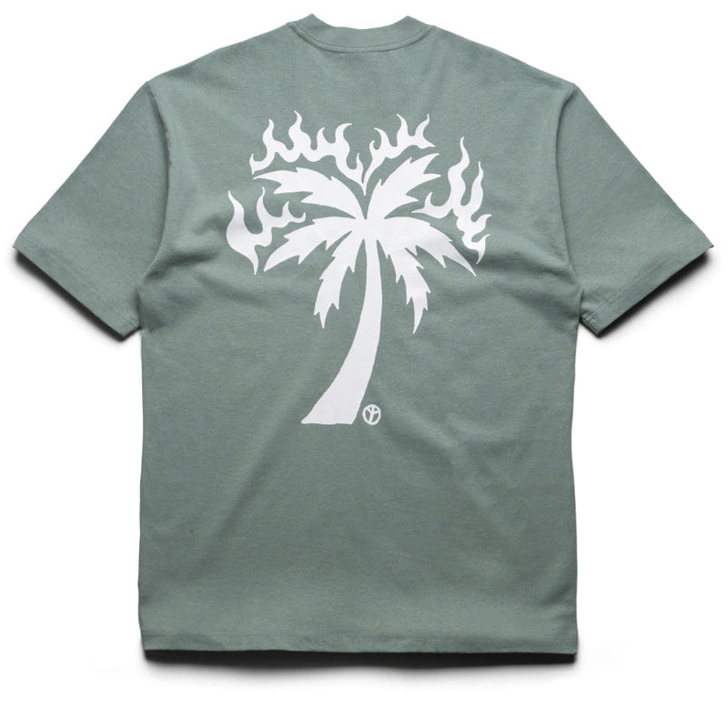 Babylon Burning Palm Tee - Atlantic Green