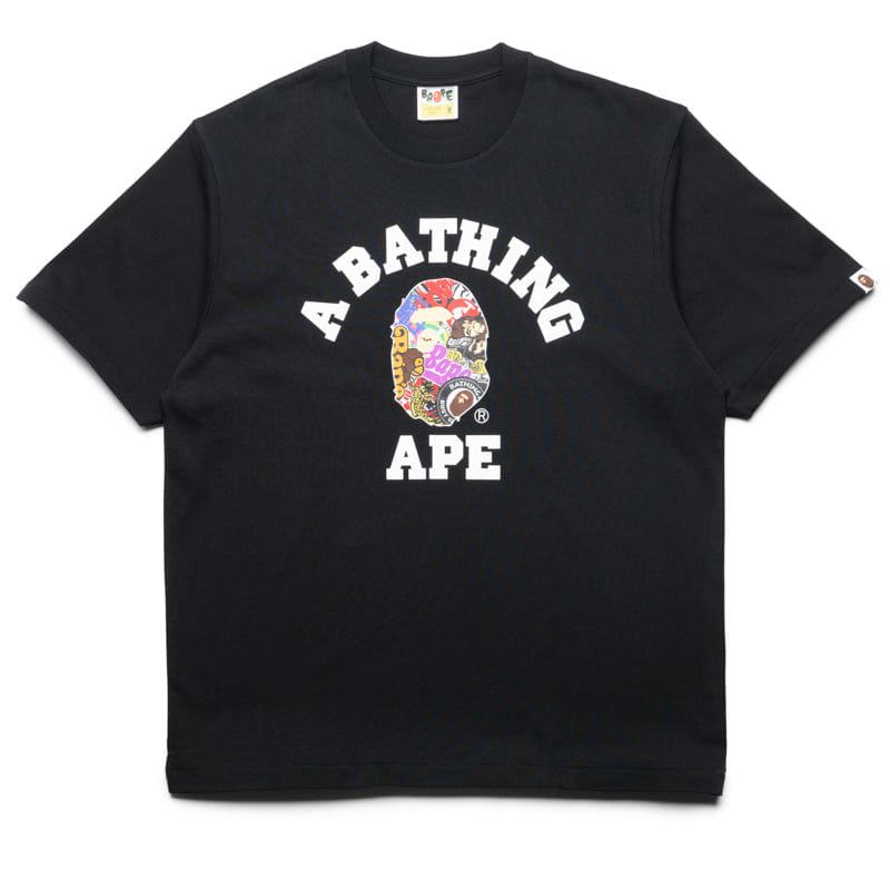 BAPE A Bathing Ape Multi Logo College Tee - Black