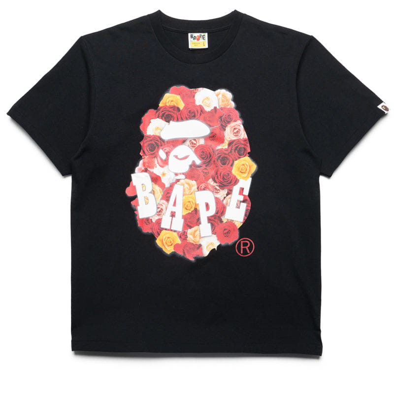 BAPE A Bathing Ape Rose Ape Head Tee - Black