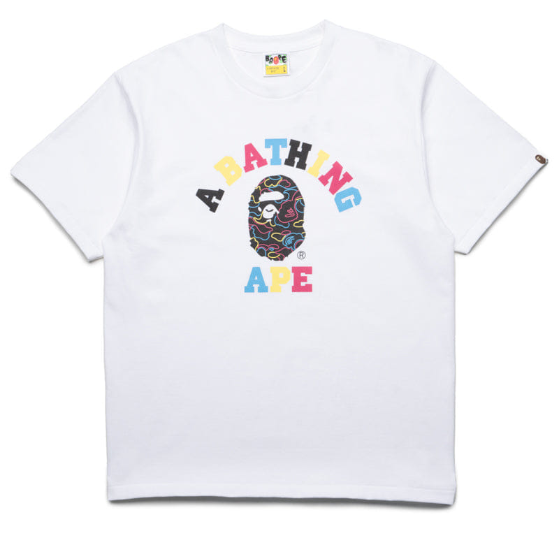 BAPE A Bathing Ape Neon Camo College Tee - White