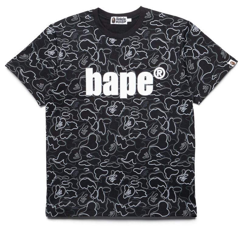 BAPE A Bathing Ape Neon Camo Bape Tee - Black