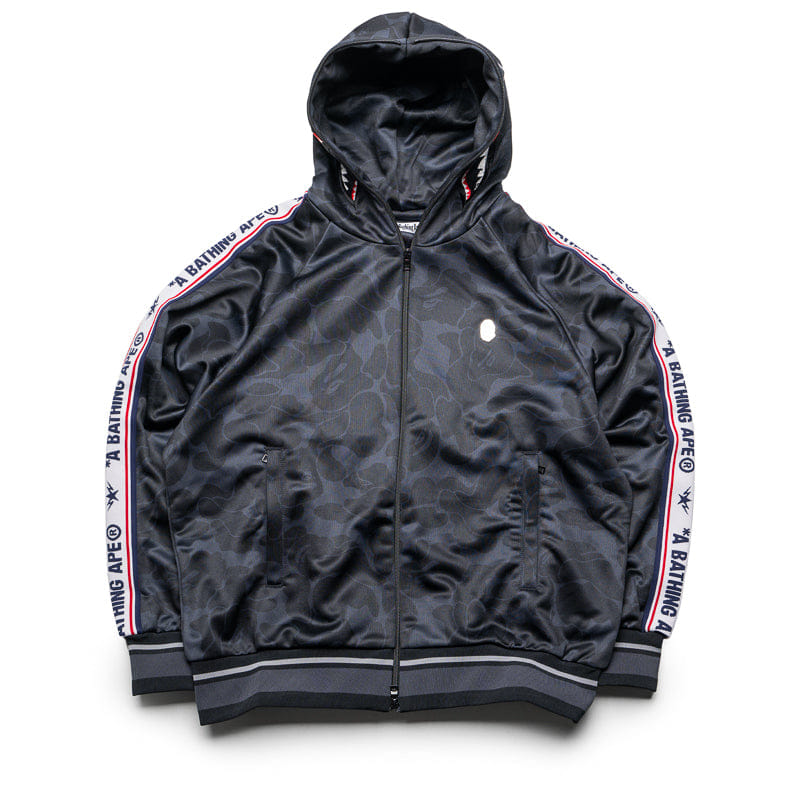 BAPE A Bathing Ape Solid Camo Shark Full Zip Hoodie - Black