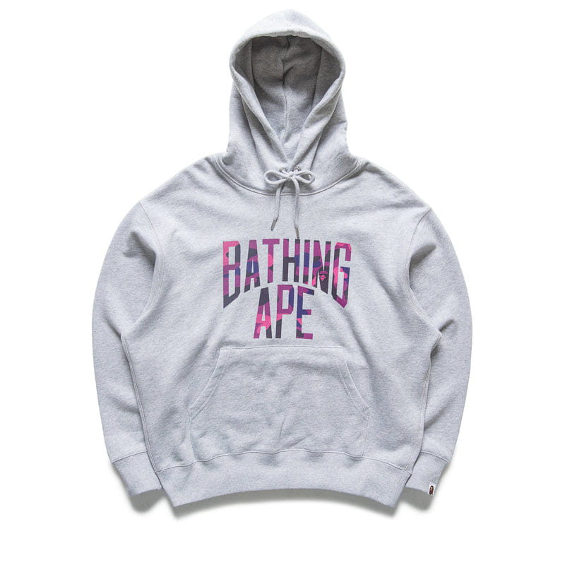 BAPE A Bathing Ape NYC Logo Pullover Hoodie - Gray