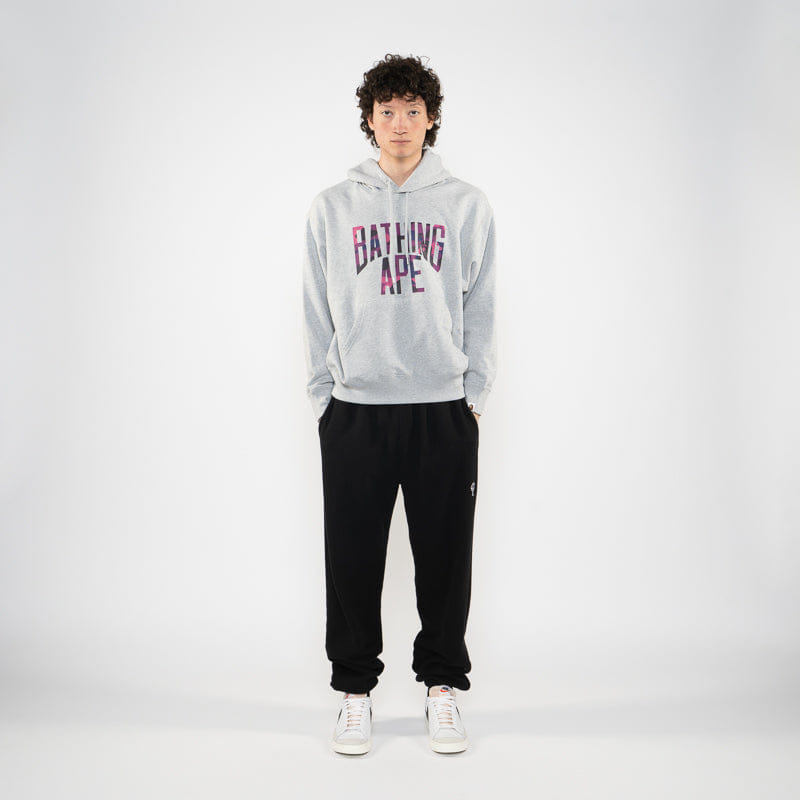 BAPE A Bathing Ape NYC Logo Pullover Hoodie - Gray