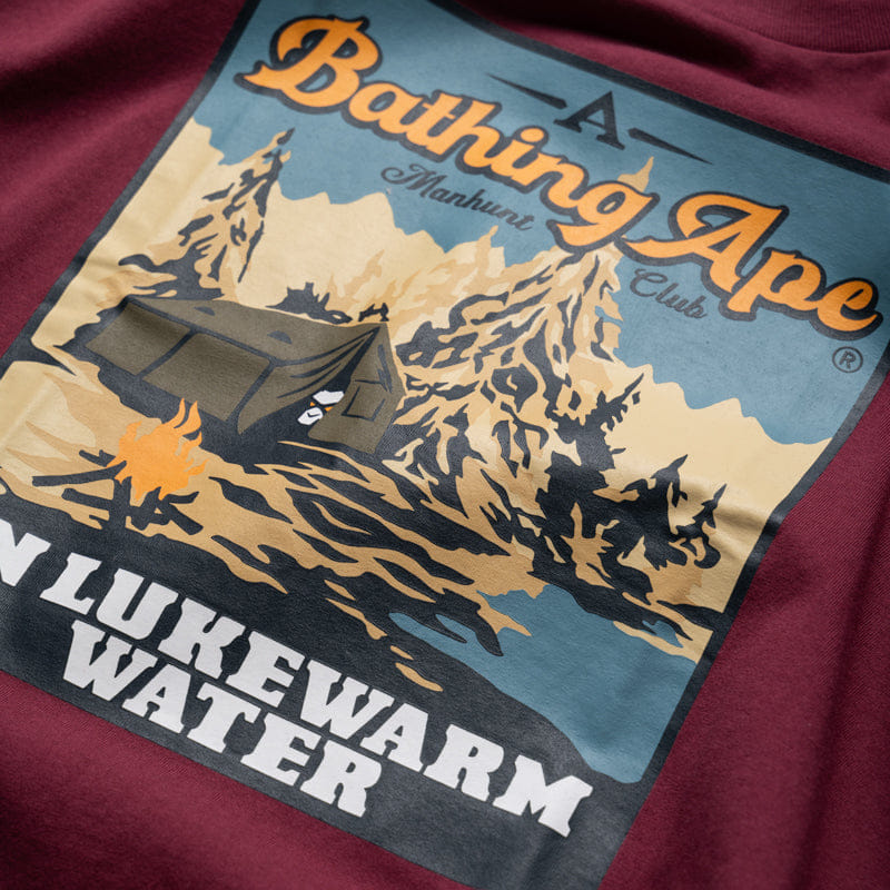 BAPE A Bathing Ape Base Camp Tee - Burgundy