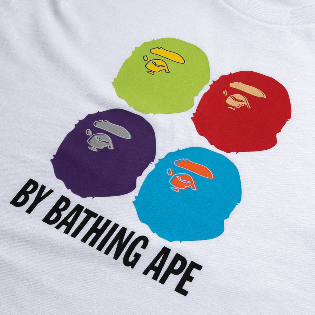 BAPE A Bathing Ape Multi Ape Head By Bathing Ape Tee - White